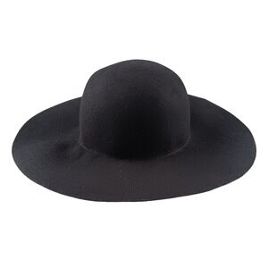 J. Crew Wool‎ Floppy Hat Wide Brim Cloche Black Womens Size S/M Winter